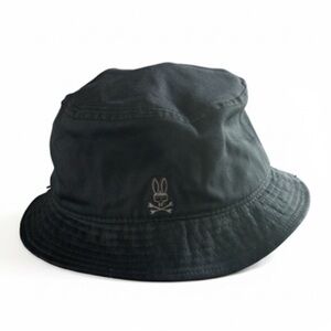 Psycho Bunny Black Bucket Hat With Gray Emblem EUC!